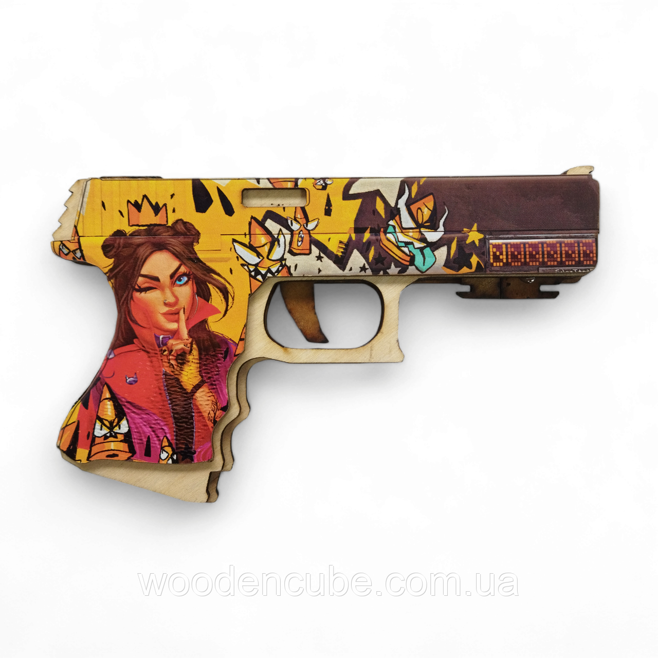 Пістолет гумкостріл Глок Королева Куль Glock із CS2 StandOff 2 З Фанери Пістолет Іграшковий Подарунок Сувенір