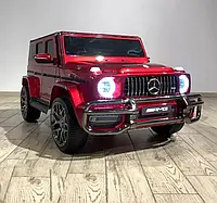 Детский электромобиль машина Джип M 4259EBLRS-3 Mercedes 4WD двухместный, кожаное сидение, красный крашенный