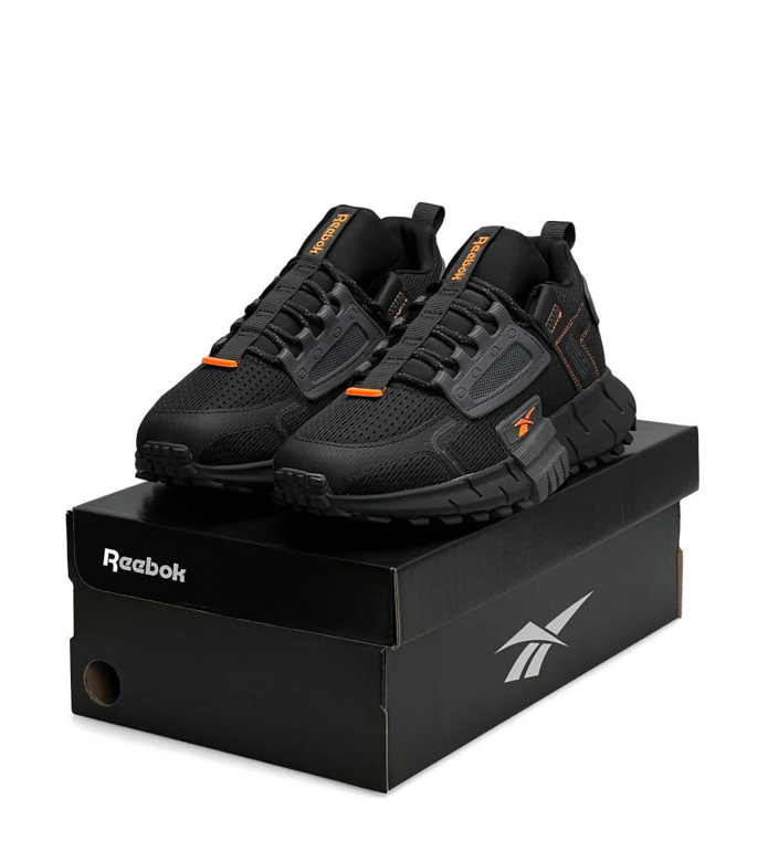 Чоловічі кросівки Reebok Zig Kinetica Edge Black Orange Рибок Зіг Кінетика чорні помаранчевим текстиль весна літо, фото 1