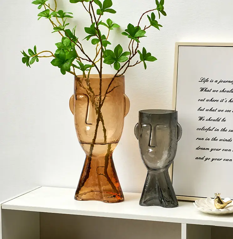 Ваза обличчя Нарис Кількість: Вази декоративні Незвичайні вази Вази дизайнерські Оригінальні вази Стильна ваза настільн