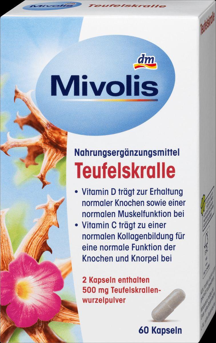 Капсули "Mivolis", рослини "Кіготь Диявола" (Гарпагофітум) для лікування суглобів, 60 шт., Німеччина, фото 1