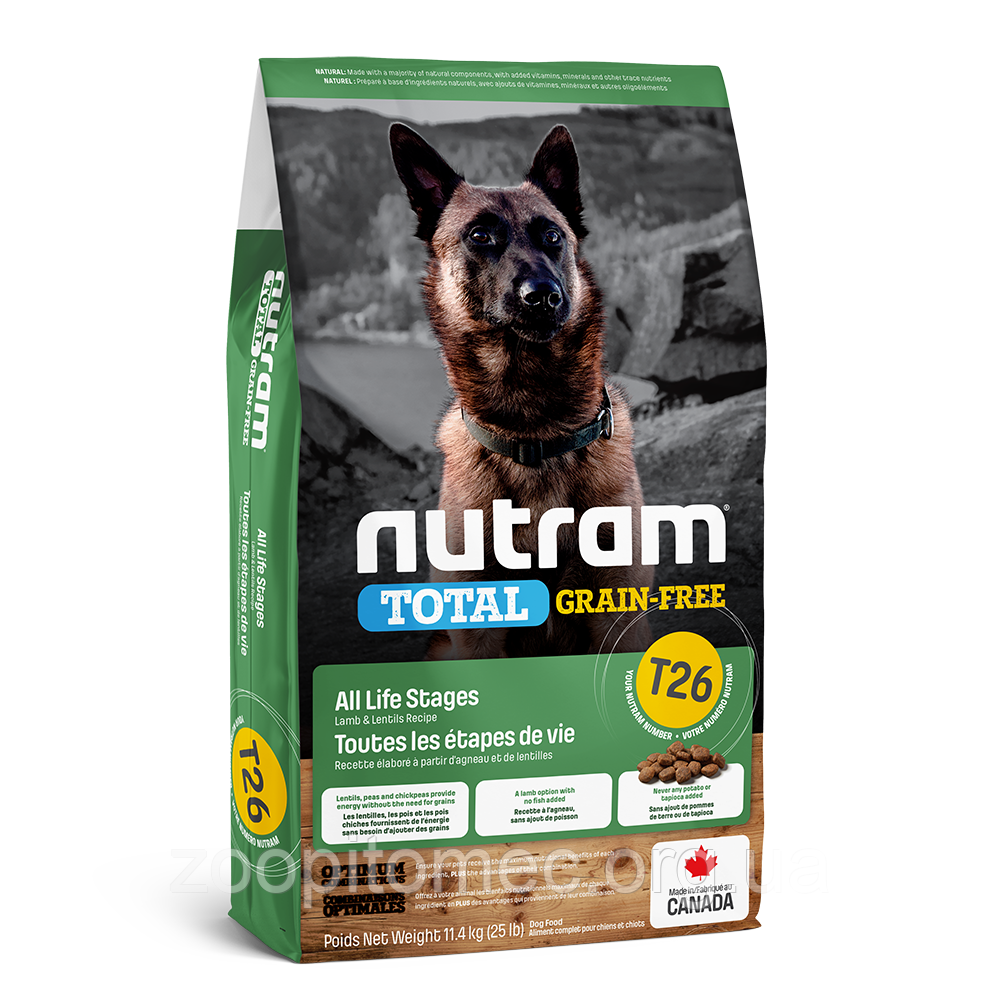 Корм NUTRAM (Нутрам) Total GF Lamb Lentils Dog холистик для собак ягня/бобові, 20 кг