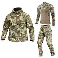 Комплект форми Soft Shell Caiman мультикам куртка + штани G2 та убакс G4