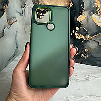 Чехол с бортиками зеленый бортиком для Xiaomi Redmi A1 Plus накладка с защитой камеры зеленый на сяоми а1 плюс