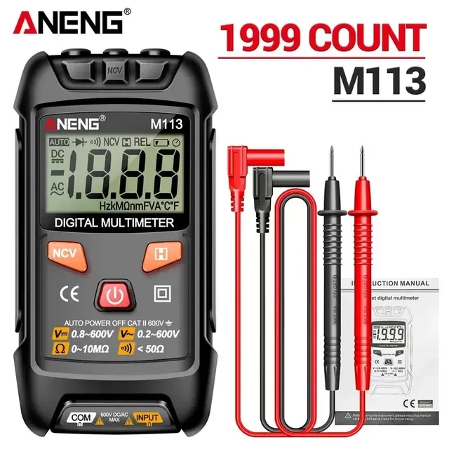 Мультиметр автоматичний Aneng M113 (AC/DC 600V; 10MΩ; прозвонка) NCV