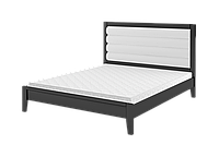Деревянная двуспальная кровать с мягким изголовьем МАКСИМУМ, сосна, Орех светлый, 120х200