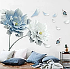 Інтер'єрна наклейка на стіну, самоклеючі 3d наклейки на стіну блакитні квіти, фото 2