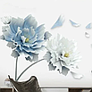 Інтер'єрна наклейка на стіну, самоклеючі 3d наклейки на стіну блакитні квіти, фото 4