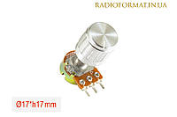 Ручка для потенциометра с диаметром оси 6 мм. (17x17), №22