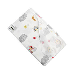 Фланелева пелюшка Веселка Сірий бавовна 75х90 см Minikin