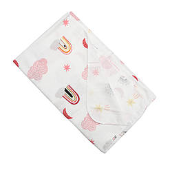 Фланелева пелюшка Веселка Рожевий бавовна 75х90 см Minikin