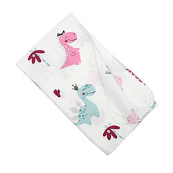 Фланелева пелюшка Діно Рожевий бавовна 75х90 см Minikin