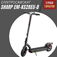 Городской мощный электросамокат SHARP EM-KS2AEU-B 10", мощность 350W, батарея 10.4AH, 40 км езды и влагозащита