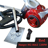 Вертикальний потужний пилосос Haeger HG-8662 1200 Вт червоний з контейнером, для сухого прибирання компактних розмірів
