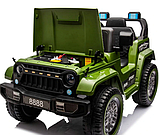 Електромобіль джип дитячий Jeep (2 мотори 35W, 1 акумулятор 12V10AH, MP3) M 5109EBLR-5 Зелений, фото 5