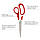 Ножиці Axent Shell 6304-06-A, 18 см, прогумовані ручки, біло-червоні, фото 2