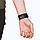 Браслет на руку шкіряний чорний широкий з декоративними кулями та черепами арт.00262, фото 6