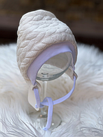 Зимова шапочка Коса для новонароджених, молочна