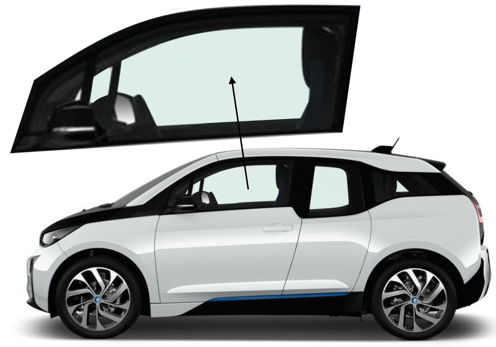 Бічне скло BMW I3 2013-2022 передніх дверей ліве