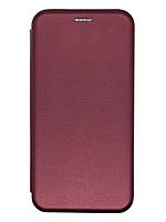 Чехол-книга для Samsung Galaxy A10s (бордовый цвет) на магните с отделом для карт