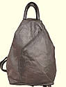 Сумка рюкзак жіноча шкіряна коричнева стильна (Туреччина), фото 2