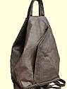 Сумка рюкзак жіноча шкіряна коричнева стильна (Туреччина), фото 7