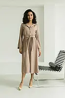 Красивое женское платье Maeva с расклешенной юбкой разные цвета размер 42/44, 46/48, 50/52 S-M, Бежевый