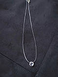 Кулон білий прозорий камінчик на волосіні-резинці в металевій сріблястій оправі, фото 8
