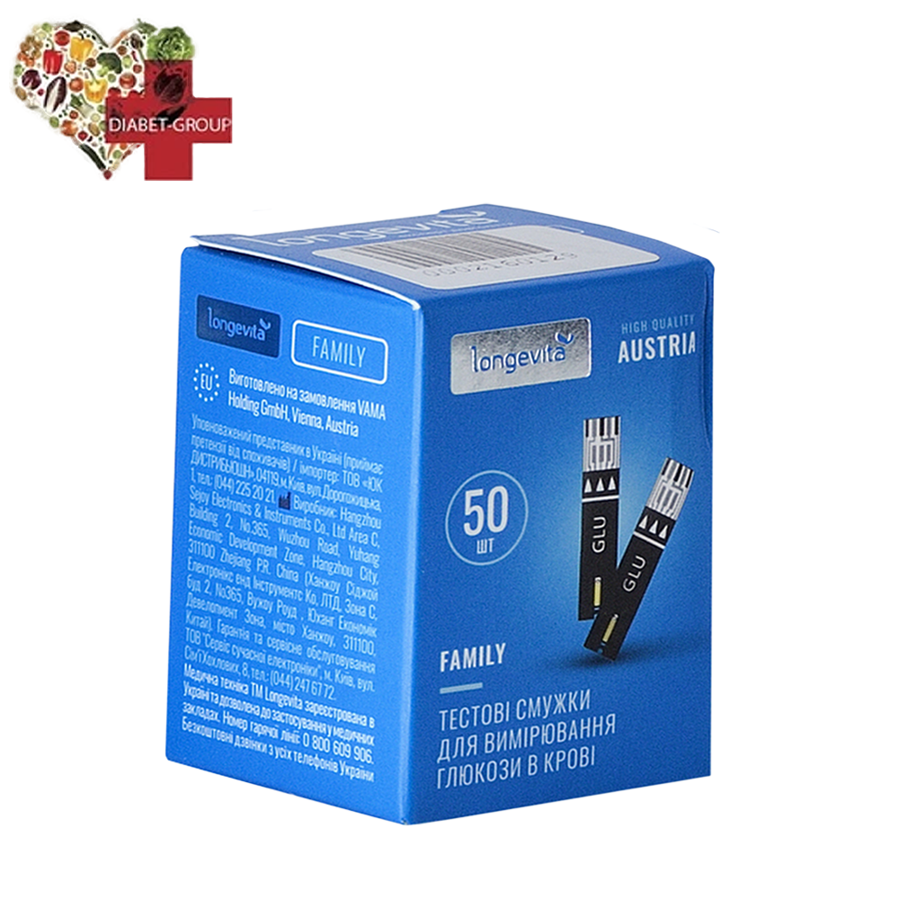 Тест-смужки Longevita Family, 50 шт.