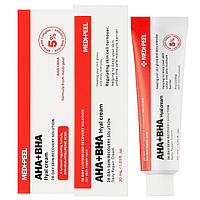 Восстанавливающий крем-пилинг для лица с кислотами Medi-Peel AHA BHA 28 Days Hyal Cream 30мл