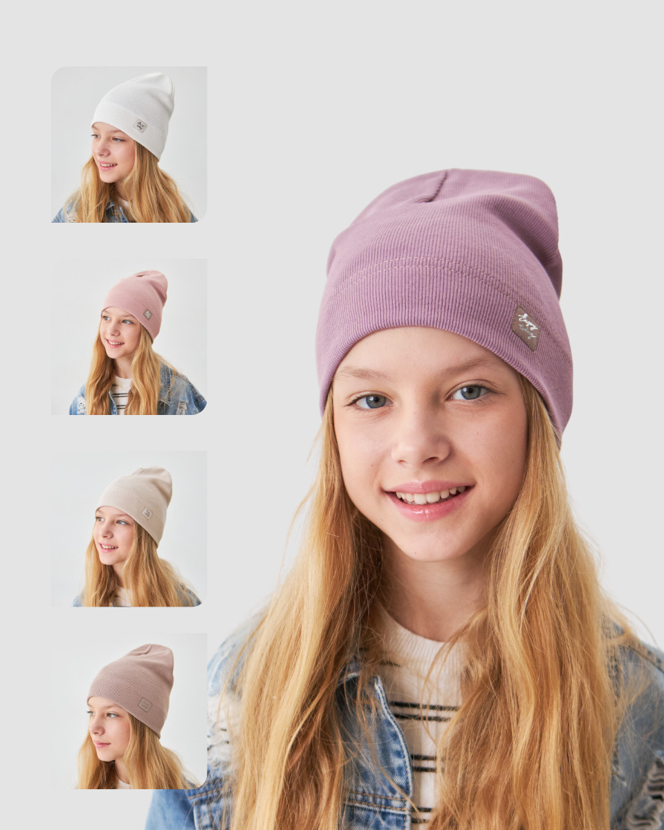 Шапка одношарова для дівчаток, фото 1