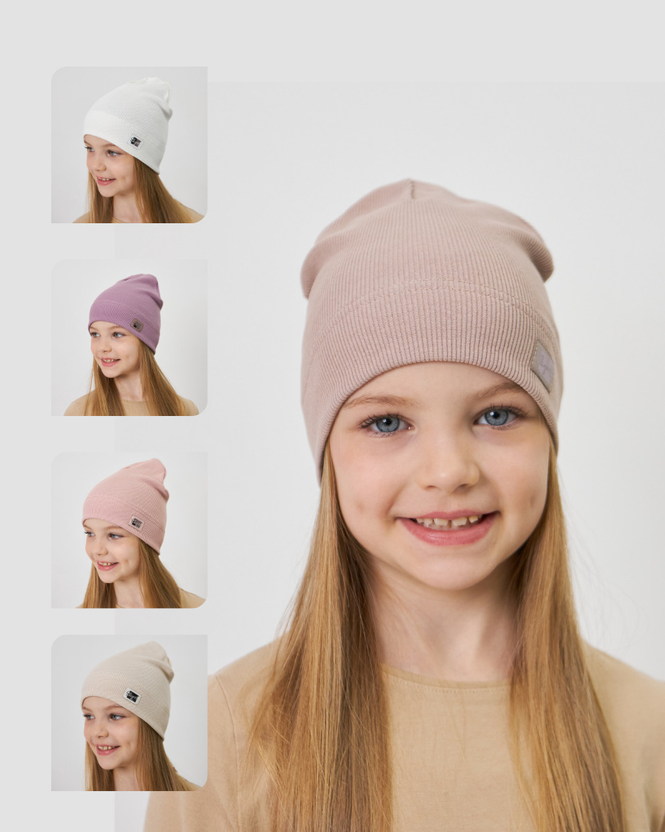 Шапка одношарова для дівчаток, фото 1