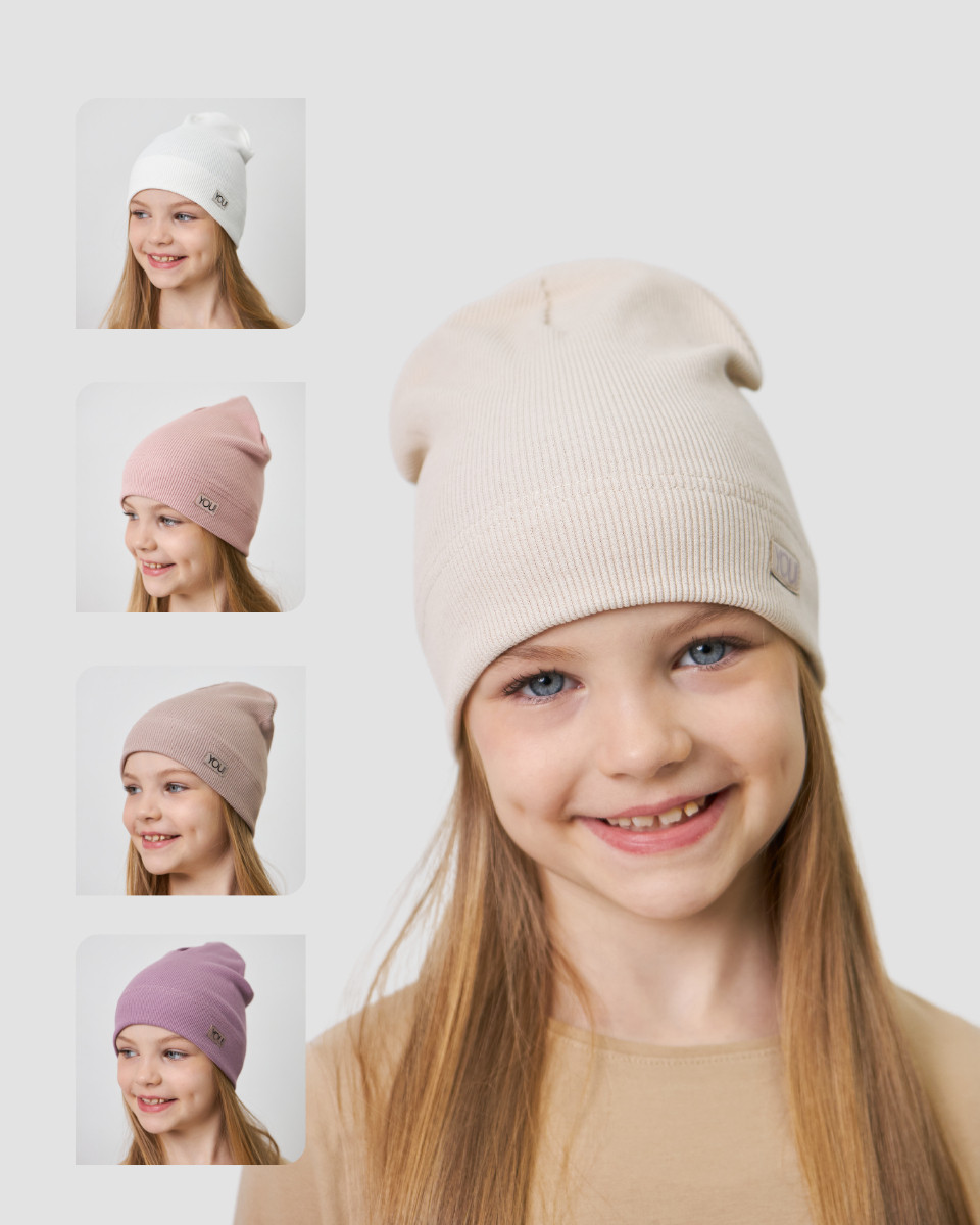 Шапка одношарова для дівчаток, фото 1