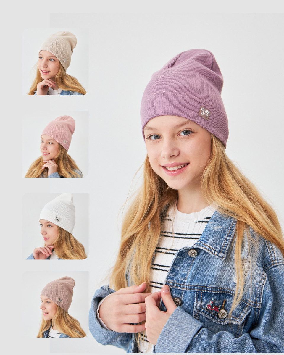 Шапка одношарова для дівчаток, фото 1