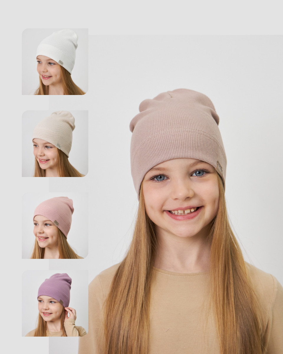 Шапка одношарова для дівчаток, фото 1