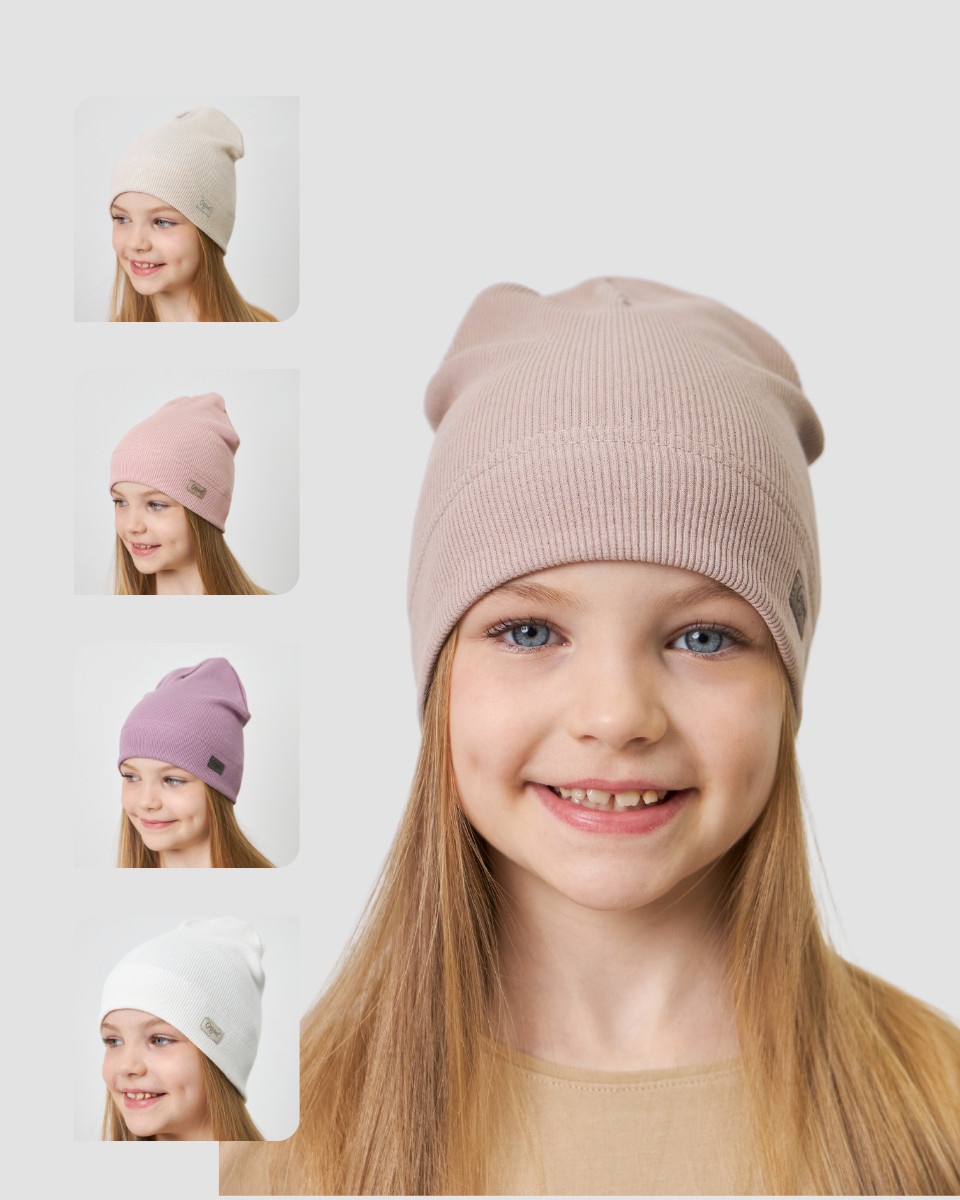 Шапка одношарова для дівчаток, фото 1