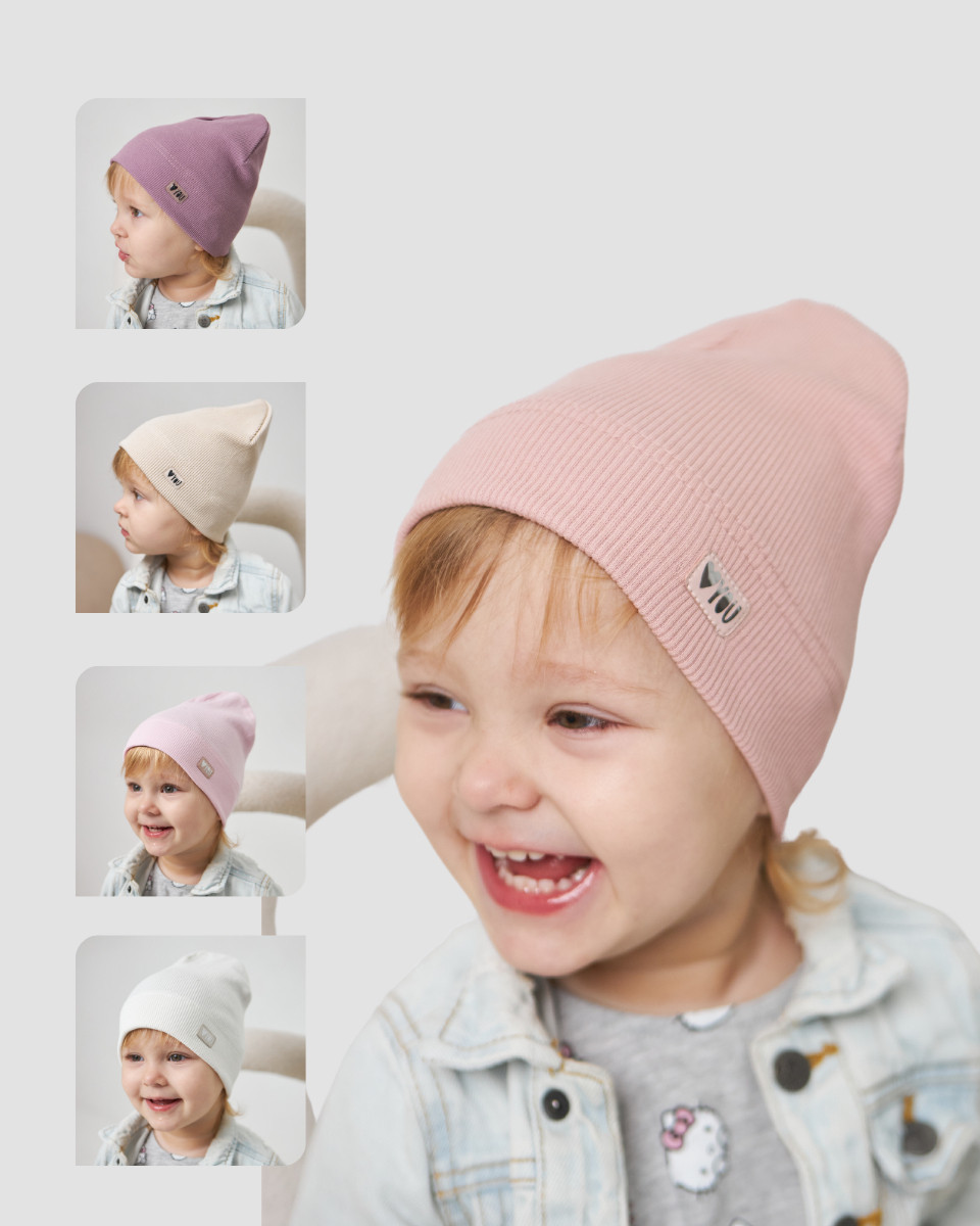 Шапка одношарова для дівчаток арт. 3469, фото 1