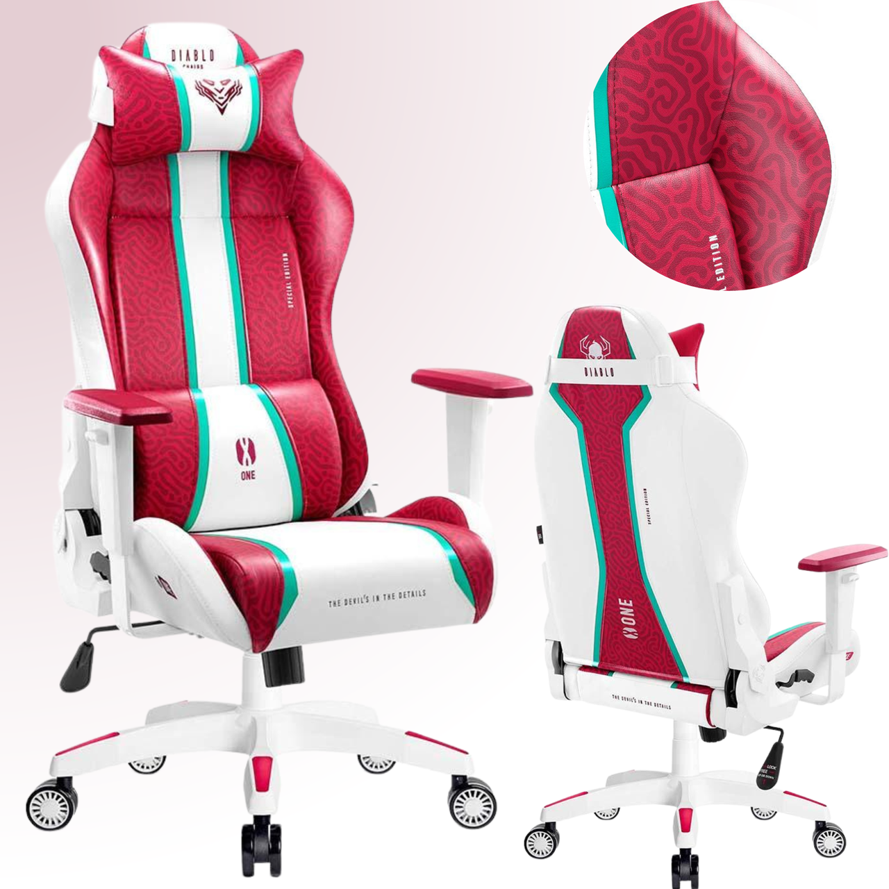 Кресло игровое Diablo Chairs X-One 2.0 King Size Candy Rose (эко кожа) Yard-Shop - фото 1 - id-p2115506343