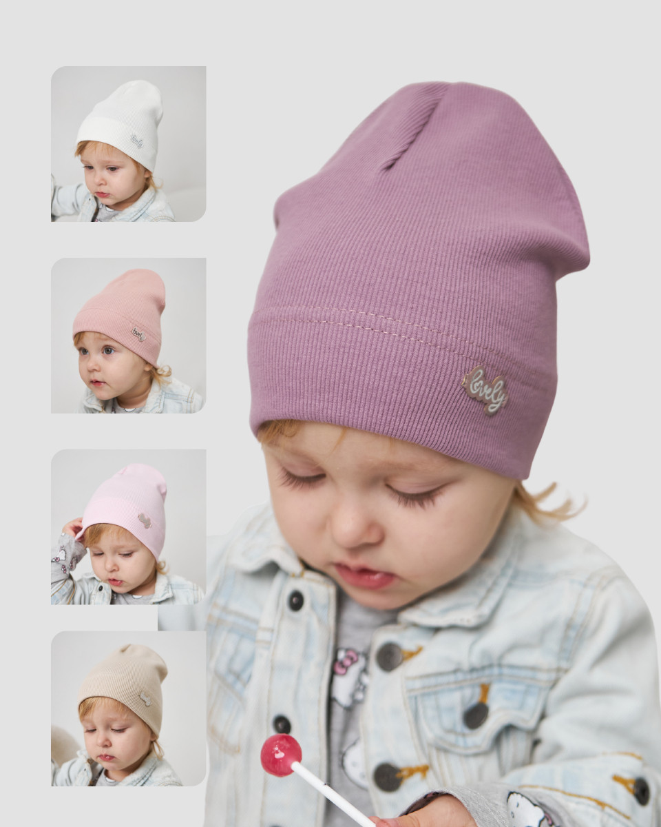 Шапка одношарова для дівчаток арт. 3472, фото 1