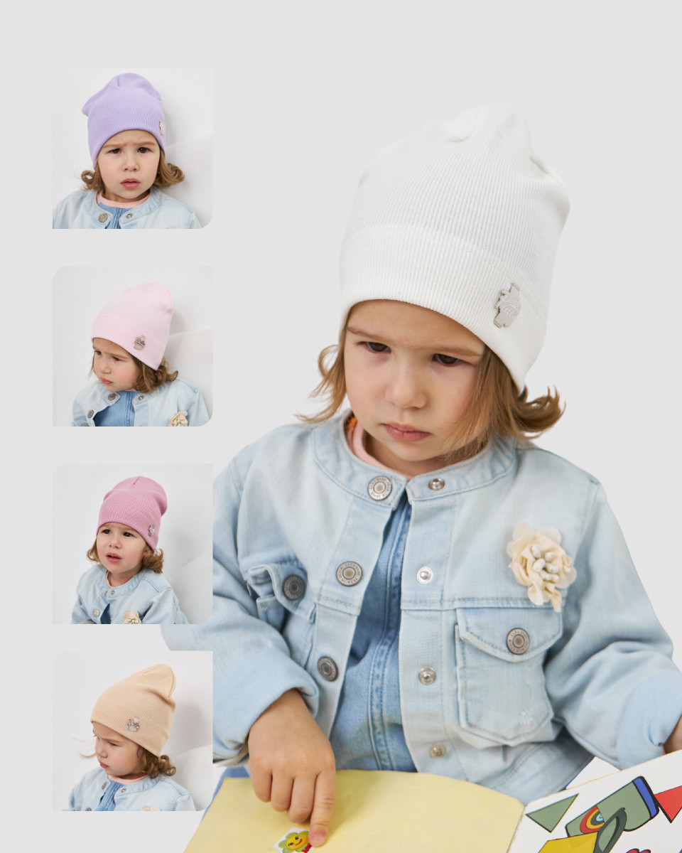 Шапка одношарова для дівчаток арт. 3475, фото 1