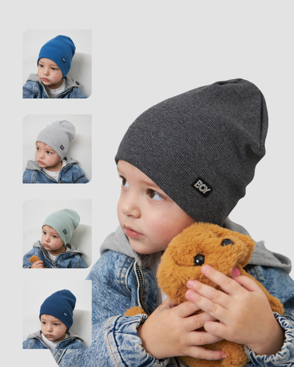 Шапка одношарова для хлопчиків арт. 3462, фото 1