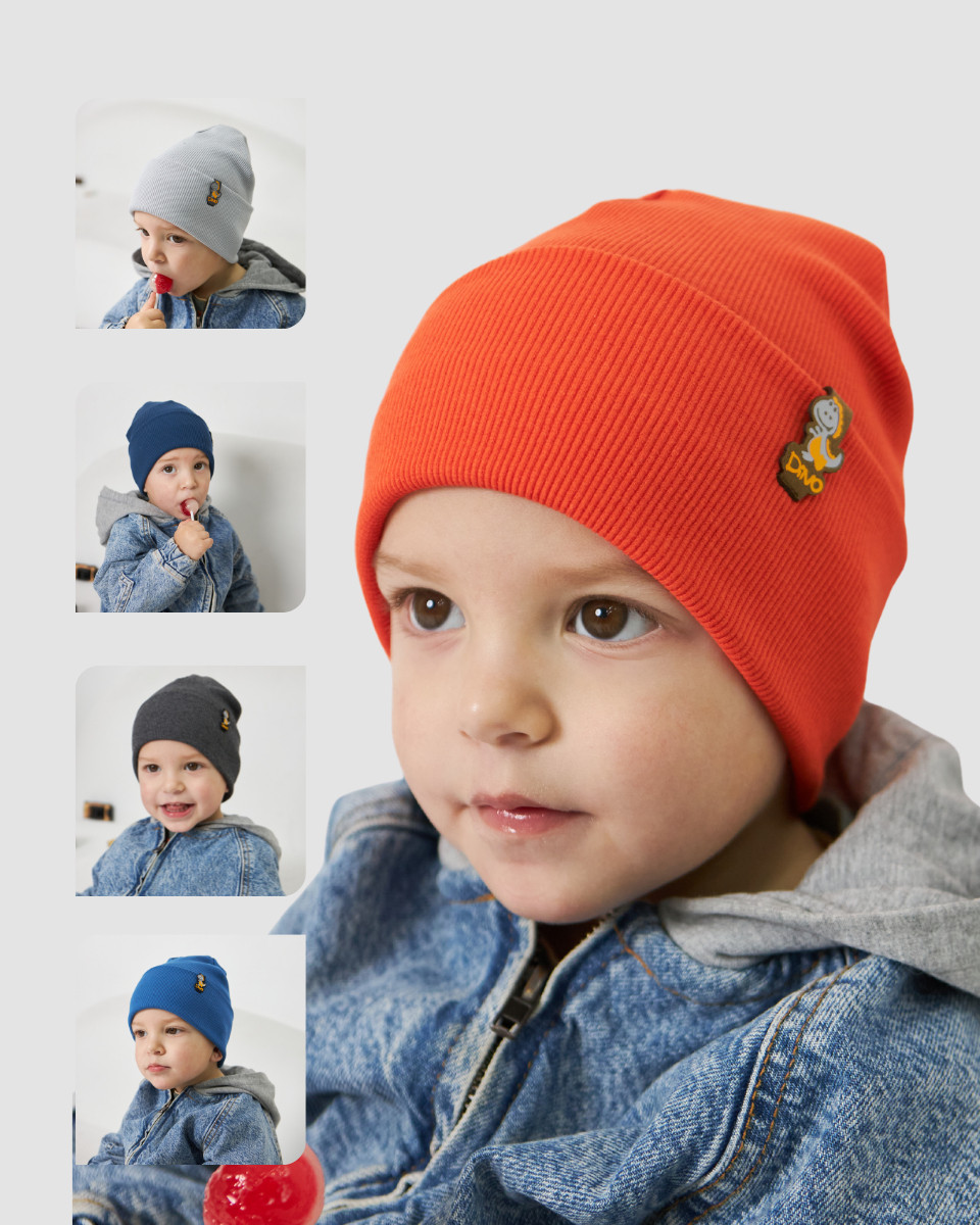 Шапка одношарова з відворотом для хлопчиків арт. 3430, фото 1