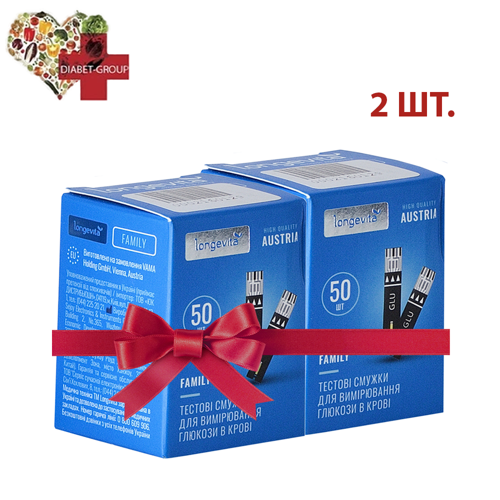Тест-смужки Longevita Family, 50 шт. 2 паковання