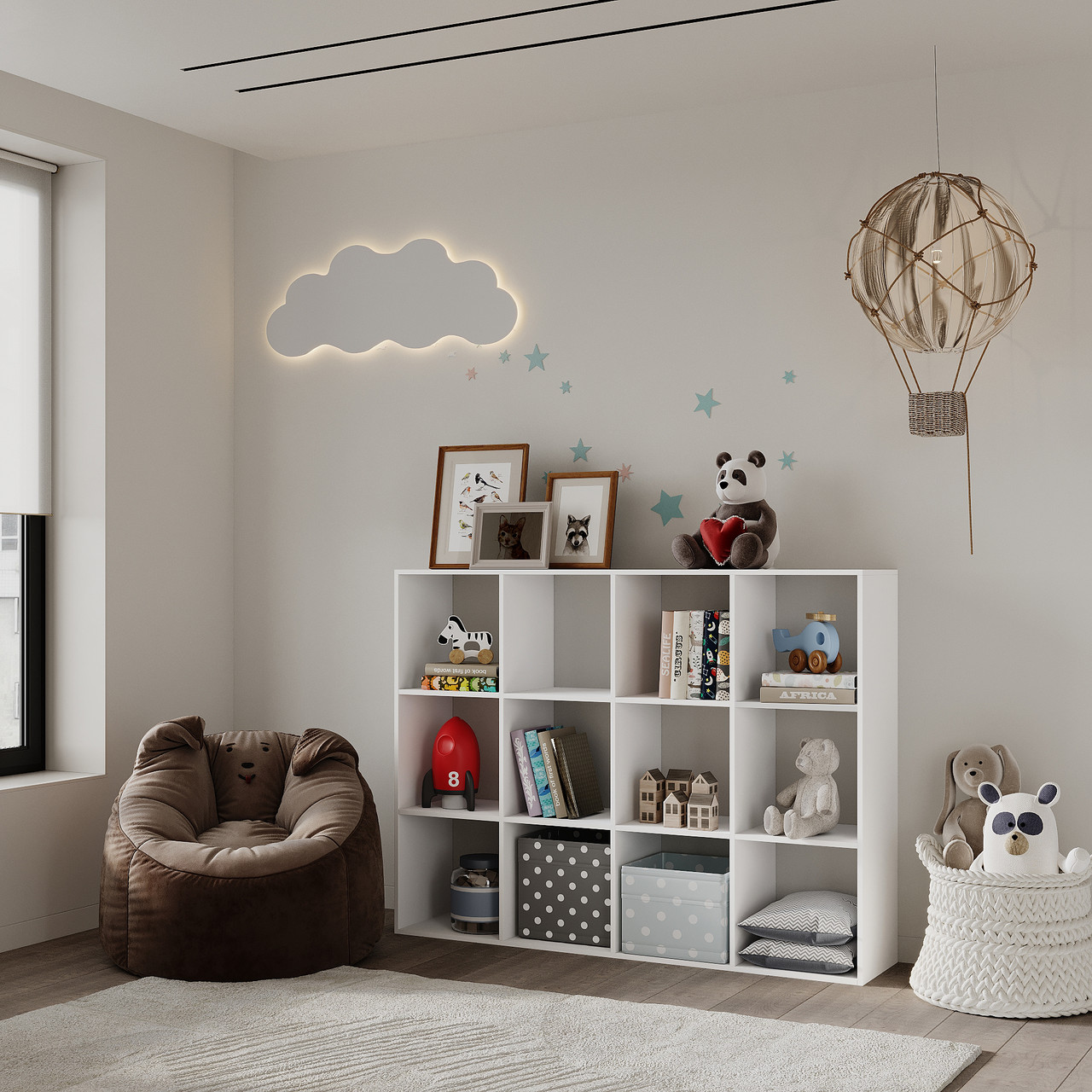 Стелаж з полицями на 12 секцій Білий Аляска 1204х1601х352 мм, фото 1