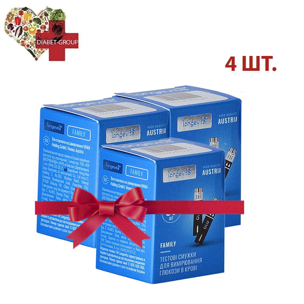 Тест-смужки Longevita Family, 50 шт. 4 паковання