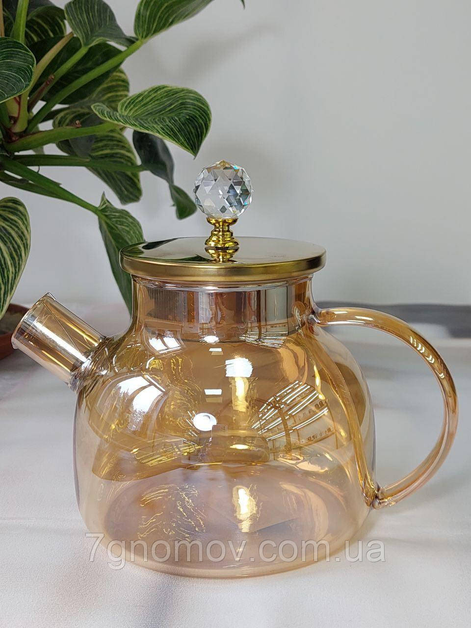 Чайник скляний заварник Золота Перлина (1000 мл, 1500 мл)