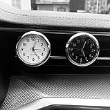 Годинник для авто, кварцовий, кришка неіржавка сталь, чорний, класичний циферблат 3М, фото 7