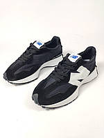 Беговые кроссовки женские мужские new balance замш, Спортивные кроссовки New Balance 327 Black White