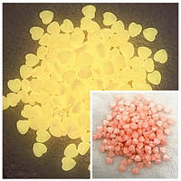 Намисто Finding Серце пласке Персиковий світиться в темряві 10 мм Ціна за 50 шт