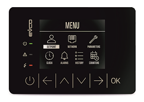 EPJG900X4 графічний дисплей EVCO із сенсорними кнопками, чорний, врізний монтаж у двері щита